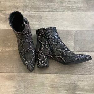 Madden Girl snake print booties